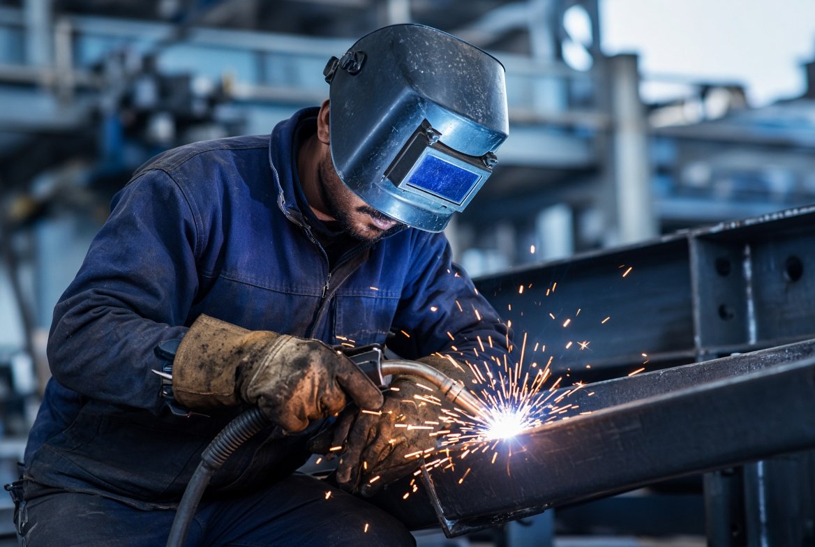 Welder at work for KHF Brothers industrial manpower service